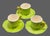 Vintage Italian Ceramic Green Tulip Shaped Leaf Butterflies Demi Tasse Nine-Piece Espresso Set For Sale - Image 4 of 10