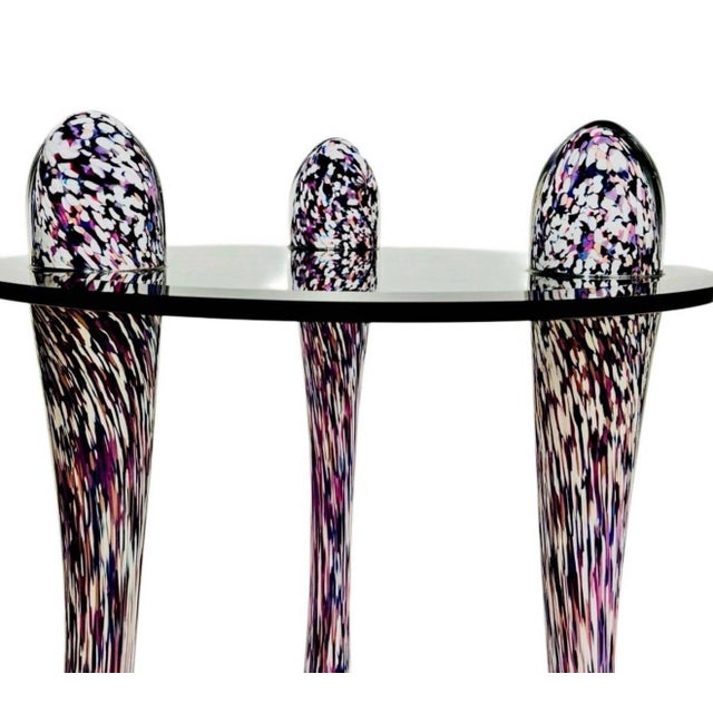 Postmodern 1960s Murano Postmodern Italian Glass Side Table For Sale - Image 3 of 10