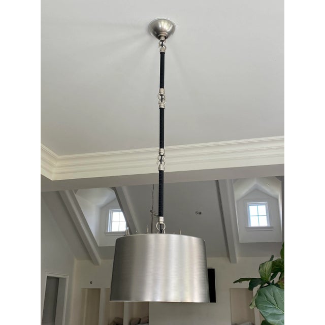 Metal Contemporary CL Sterling & Son Small Hanging Shade Pendant Light Adjustable Height For Sale - Image 7 of 8