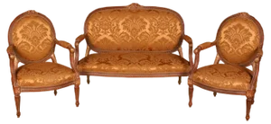 20th Century French Louis XVI Style Living Room Set, Set of 3