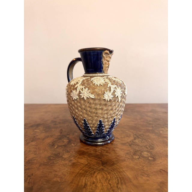 Antique Dolton Lambeth Jug by Emma Shute, 1880 For Sale - Image 6 of 8