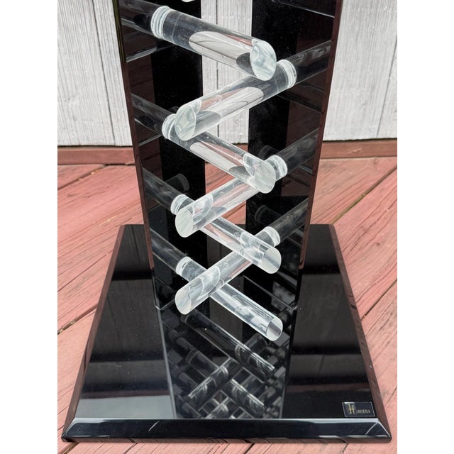 Plastic Shlomi Haziza (Israel B1969) Lucite Acrylic MCM Art Sculpture Pedestal Table 36" For Sale - Image 7 of 15
