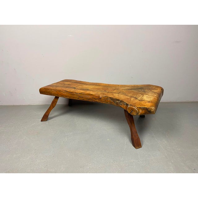 Brutalist Wabi-Sabi Freeform Hardwood Coffee Table, 1970s For Sale - Image 9 of 12