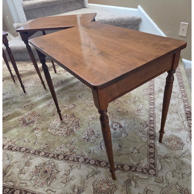 Ethan Allen Vintage Ethan Allen Furniture Regency Style Set of Three Nesting Tables For Sale - Image 4 of 17