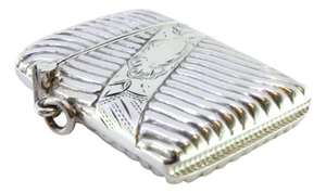 Silver Matchbox with Bias-Cut Fluted Bands