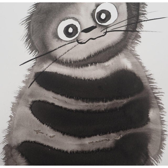 Laszlo Tibay, Le chat mielleux, Ink & Wash Drawing For Sale - Image 4 of 6