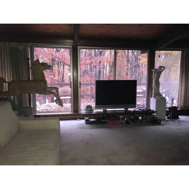 Brown 1980s Large Wooden Carousel Horse Sculpted by Tony Trezza For Sale - Image 8 of 11