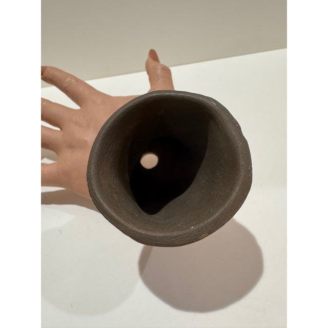 Ceramic Vintage Ceramic Hand Sculpture Vase Surreal Art Object Planter Ring Holder For Sale - Image 7 of 7