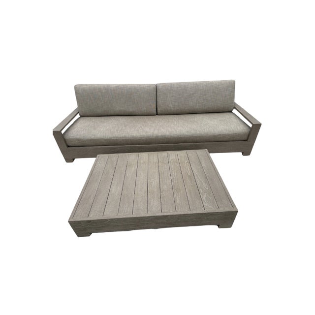 Rh Belvedere Weathered Teak Sofa For Sale - Image 12 of 12