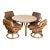 Outdoor Rattan Dining Set With Extension Round Table and 4 Swivel Chairs Mid-Century Modern 1970s For Sale