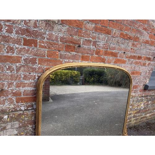 Large Antique English Gilt Overmantle Mirror, 1800s For Sale - Image 3 of 6