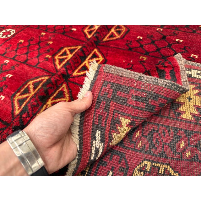 Antique Ersari Turkmen Hand-Knotted Wool Rug - 7'9" X 4'6" For Sale - Image 11 of 12