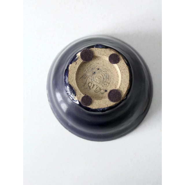 Blue Vintage Studio Pottery Bowl For Sale - Image 8 of 9