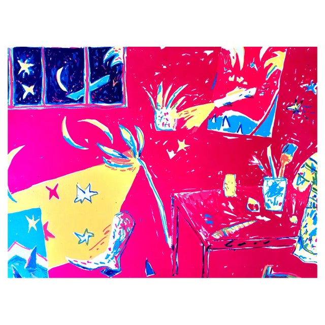 Pierre Mabille, The Artist Room, Lithograph, 1980s For Sale