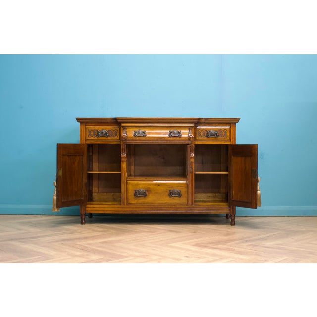 Antique Art Nouveau Walnut Sideboard, 1900s For Sale - Image 5 of 11