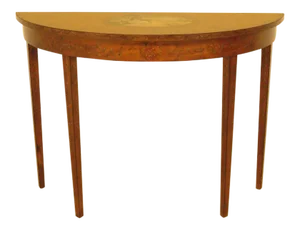 Adam Paint Decorated Demilune Console Hall Table