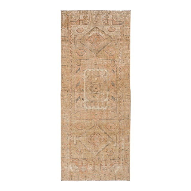 Washed Out Vintage Wool Rug - 3`10" X 9`4" For Sale