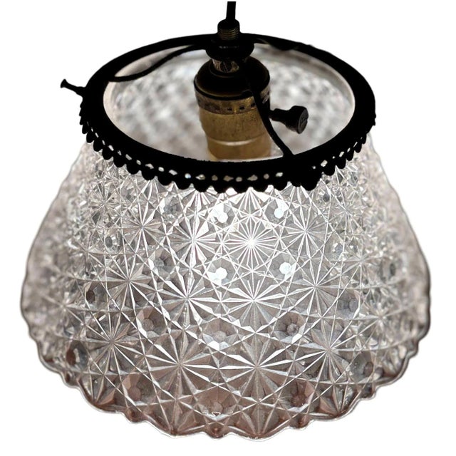 Metal Victorian Daisy and Buttons Pressed Glass Light - 7 Available For Sale - Image 7 of 11