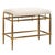 Kenneth Ludwig Chicago Karleen Plush White Small Brass Bench For Sale - Image 4 of 7