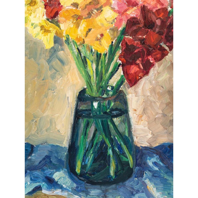 Gerd Vitzthum, Gladioli, Oil on Panel, Framed For Sale - Image 4 of 10