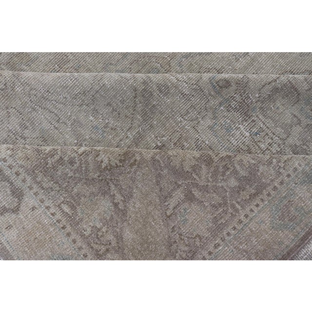Antique Turkish Oushak Rug in Mist Blue, and Soft Grey Tones 9'10 X 13'10 For Sale - Image 10 of 12
