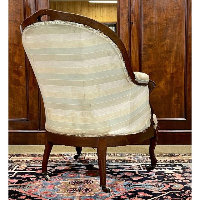 Napoleon III Style Mahogany Bergère Chair, 1800s For Sale - Image 12 of 13