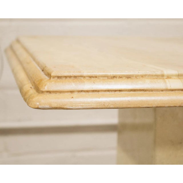 Coffee Travertine Post Modern Side Coffee Table Small For Sale - Image 8 of 9