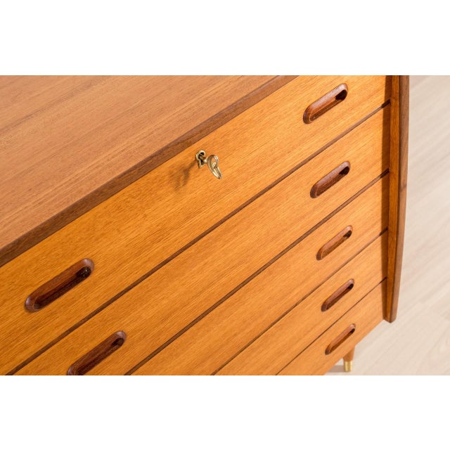 Brown Scandinavian Teak Chest of Drawers, 1960s For Sale - Image 8 of 16