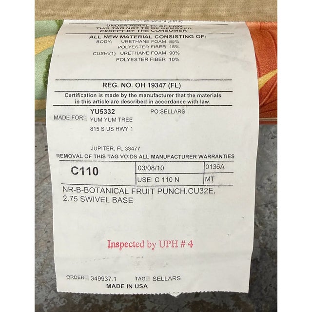 Yum Yum Tree Botanical Print Swivel Chairs, Pair For Sale - Image 14 of 14