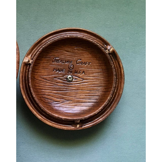 Coffee Mid 20th Century Treasure-Craft Faux Wood Daisy Coffee and Tea Canisters- Set of 2 For Sale - Image 8 of 8