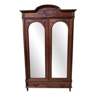 Antique Wardrobe in Walnut, 1910 For Sale