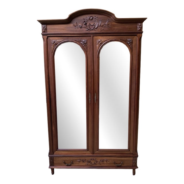 Antique Wardrobe in Walnut, 1910 For Sale