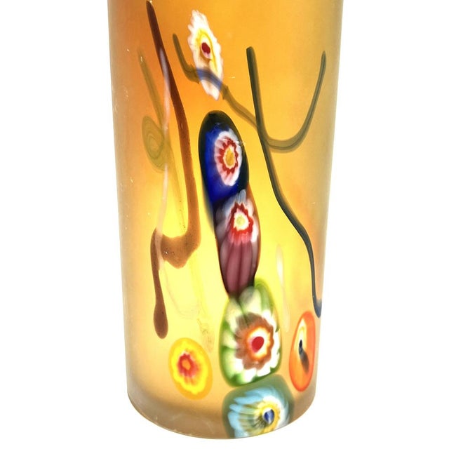 Postmodern Cylindrical Vases in Vetro Satinato with Millefiori Murrine, Murano, 1980s, Set of 2 For Sale - Image 10 of 18