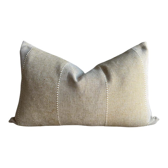 Zak & Fox Linen Woven Lumbar Pillow With Down Feather Insert For Sale