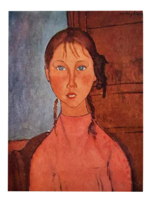 1955 After Amedeo Modigliani "Girl With Braids", First Edition Full-Color Print