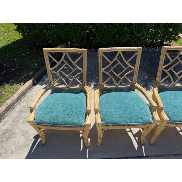 Vintage Lane Venture Fretwork Rattan Dining Chairs, Set of 4 For Sale In Naples, FL - Image 6 of 14