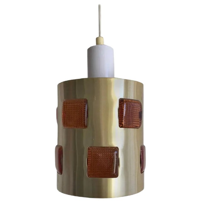 Swedish Glass and Metal Ceiling Lamp by Einar Backstrom & Erik Hoglund, 1970s For Sale