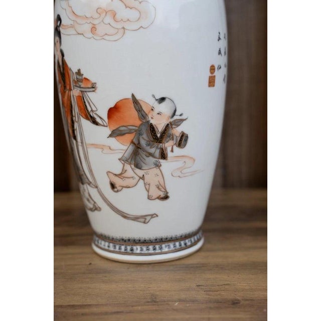 20th Century Chinese Famille Rose Grisaille and Iron Red Porcelain Vase For Sale - Image 11 of 18