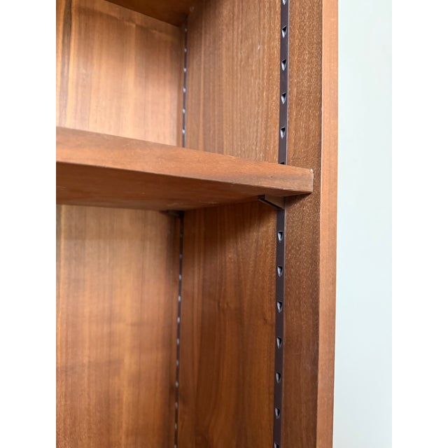 Mid 20th Century Vintage 1950s Mid Century MCM Adjustable Walnut Bookcase For Sale - Image 5 of 6