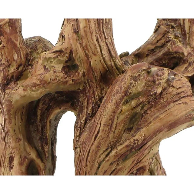 Mid-Century Modern Ceramic Driftwood-Form Faux Bois Table Lamps - a Pair For Sale - Image 3 of 6