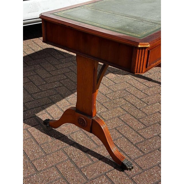 Animal Skin Regency Style Desk with Green Leather Top For Sale - Image 7 of 10