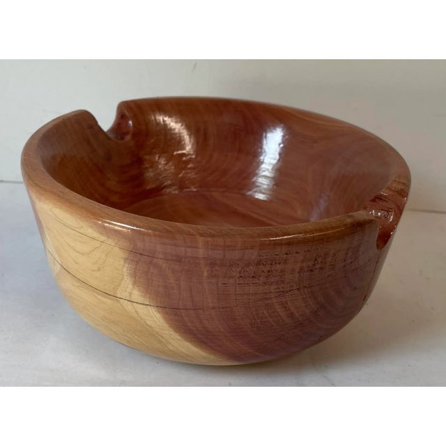 Hand Turned Cedar Bowl For Sale - Image 4 of 8
