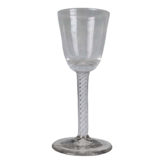 18th Century Georgian Opaque Twist Wine Glass with Double-Series Stem, 1770 For Sale