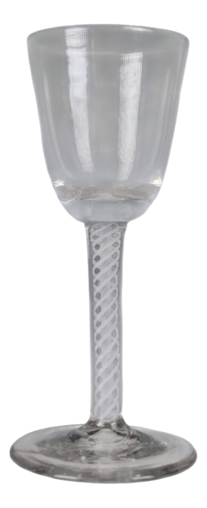18th Century Georgian Opaque Twist Wine Glass with Double-Series Stem, 1770