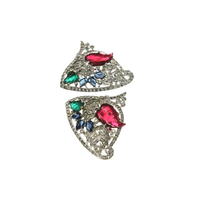 Art Deco Art Deco Fruit Salad / Tutti Fruitti Dress Clips, Pair For Sale - Image 3 of 4