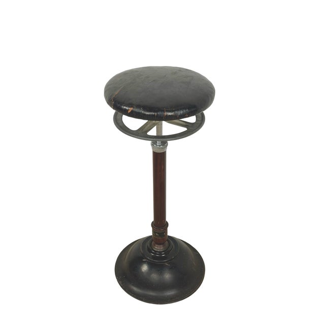 1930s Ritter Model C Adjustable Dental Operating Stool With Footrest For Sale - Image 10 of 18