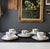 19th Century English Bone China Blue and White Tea Cup Set for Five - 15 pcs For Sale - Image 10 of 16