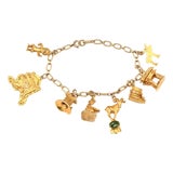 10K & 12KY Alaskan Gold Mining Charm Bracelet For Sale