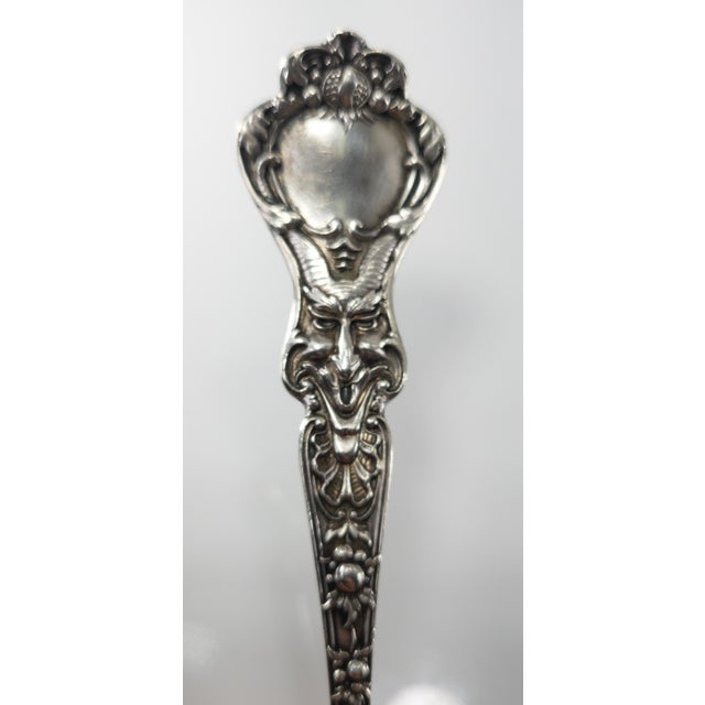 Late 19th Century Late 19th Century Devil or Jester Face Decorated Sterling Silver Dinner Forks - Set of 6 For Sale - Image 5 of 11