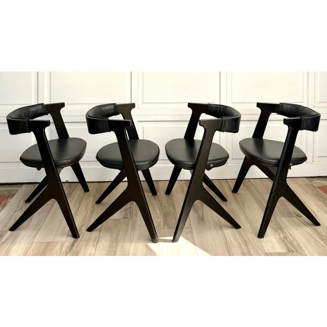 Contemporary Tom Dixon “Slab” Dining Chairs With Black Leather Seats & Back Pads - Set of 4 For Sale - Image 3 of 15